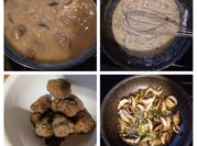 A picture of meatballs and gravy