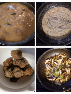 A picture of Meatballs & Mushroom Gravy.