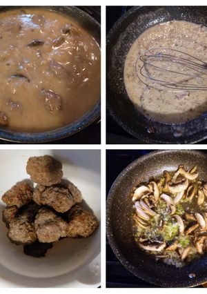 A picture of Meatballs & Mushroom Gravy.