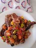 Smoked guinea fowl tomato stir fry
