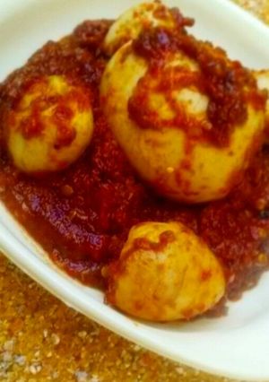 Foto resep Duo Telur bumbu pedas asam manis