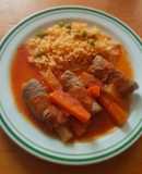 Pajaritos (rollos de carne con verduras)