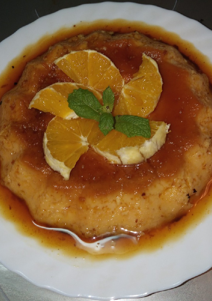 Una foto de Flan de naranja