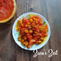 A picture of Cape Gooseberry and Sunshine Watermelon Salad.