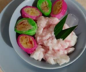 Mudah Cepat Memasak Es pisang ijo pelangi Lezat Mantap