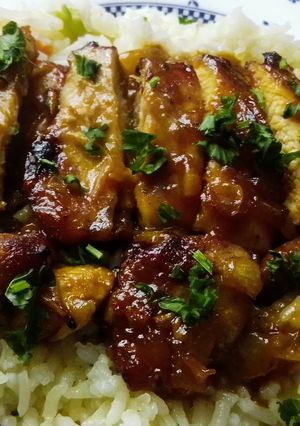 Una foto de Pollo Albaricoque (Classic Russian Apricot Chicken)
