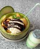 Dưa lưới mix sữa chua uống 🍈🍈🍈