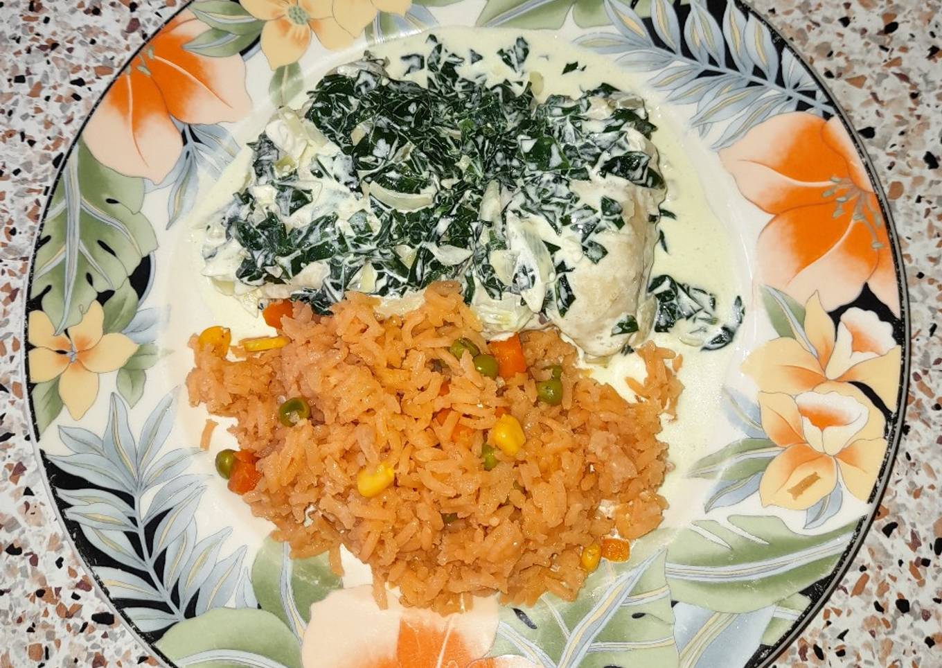 Pollo a la crema y espinacas 🍗