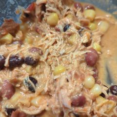 A picture of Crock-Pot cream cheese, chicken chili.