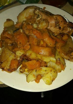 Una foto de Supremas rellenas al horno con papas y boniato