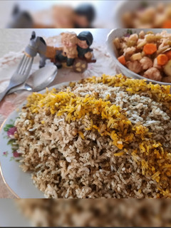 عکسی از دستور ماش پلو بدون گوشت