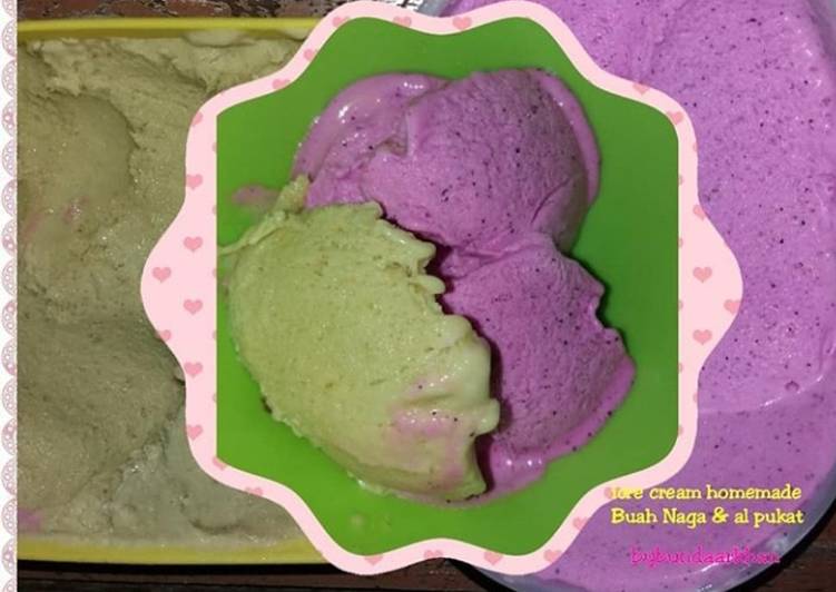 Es krim buah naga dan alpukat