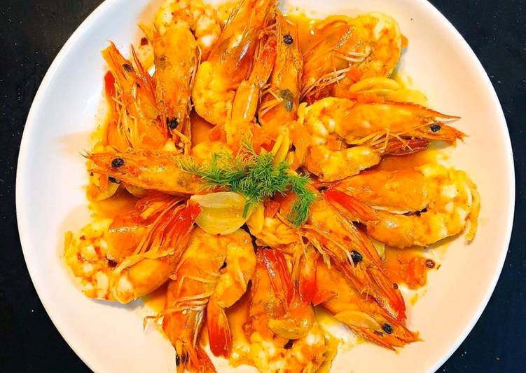 Recipe of Quick Gambas with Bell Peppers