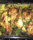 Pollo horneado con limón