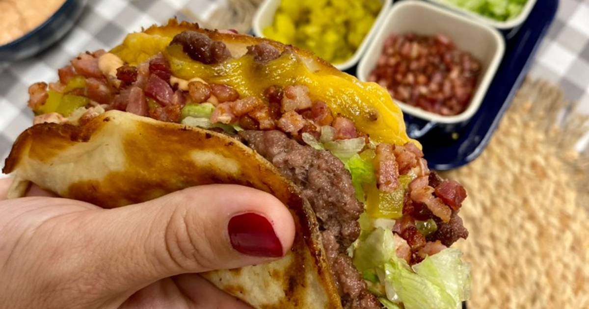 Taco burger 🌮 🍔 - Receta Viral y, no es para menos Receta de Marieta ...