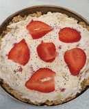 My birthday 💐 orange 🍊 lime 🍋‍🟩 and strawberry 🍓🍓 cheesecake. Low fat