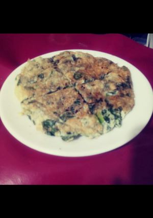 Una foto de Tortilla esponjosa de espinacas