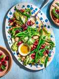 Picota Cherry, Butter Bean, Green Bean and Mint Salad