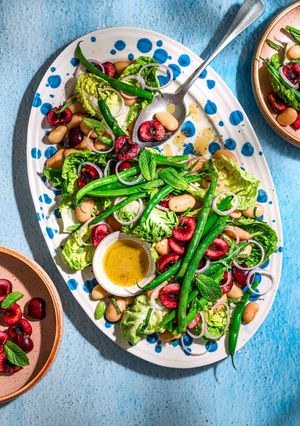A picture of Picota Cherry, Butter Bean, Green Bean and Mint Salad.