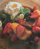 Grilled fruits with cognac mascarpone