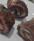Rollitos de ternera con jamón y queso