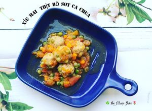 Hình của món Xíu mại thịt bò sốt cà chua.