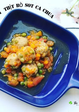 Hình của món Xíu mại thịt bò sốt cà chua.
