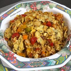 Schezwan Egg Fried Rice A picture of Schezwan Egg Fried Rice.
