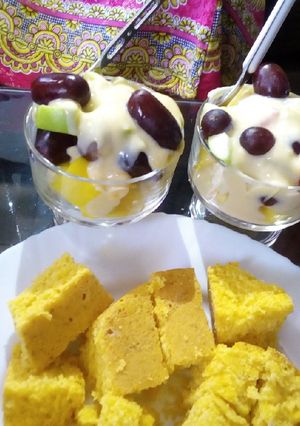 A picture of Fruit custard.