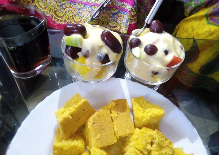 Steps to Make Homemade Fruit custard