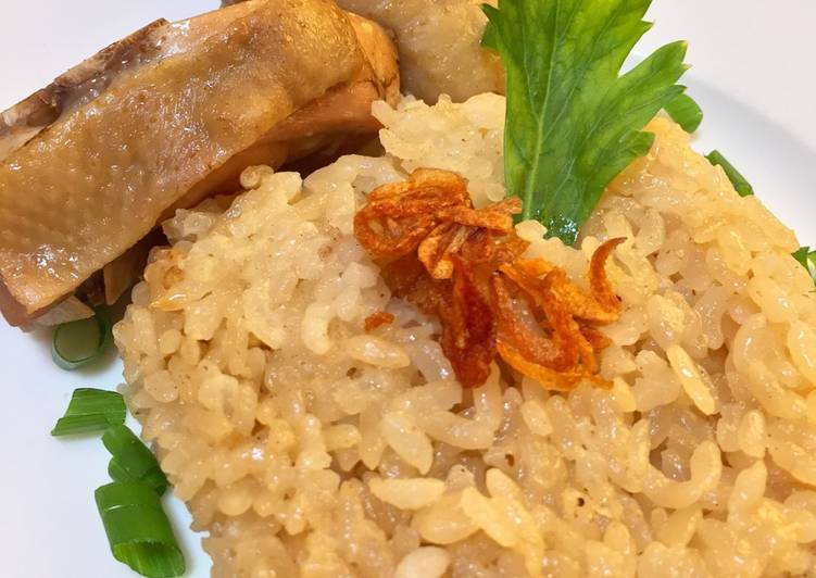 Nasi Ayam Hainam in rice cooker