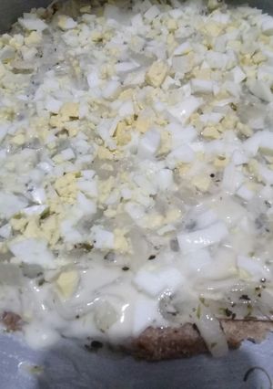 Una foto de Pizza de cebolla con harina integral