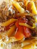 Penne rigatti con vegetales al wok. #paraprincipiantes
