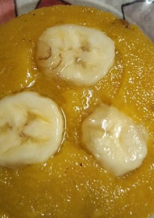 A picture of Sooji halwa(prasadam).