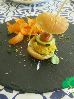 Una foto de Mini hamburguesas de Falafel