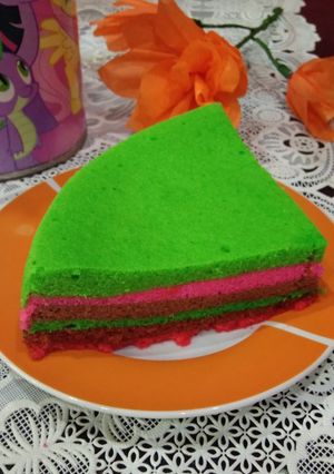 Foto resep Rainbow cake kukus