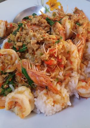 รูปของ กระเพราะกุ้ง+หมูสับแสนแสบ
