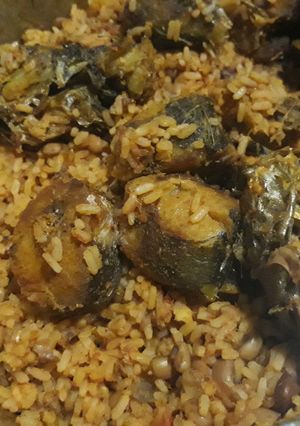 A picture of Rice and beans.