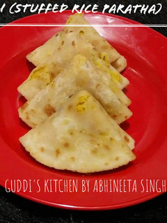 A picture of Suhali (stuffed rice paratha).