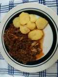 Picadillo de res con repollo