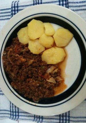 Una foto de Picadillo de res con repollo