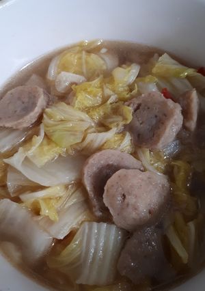 Foto resep Sawi Putih Bakso Masak Kuah#BikinRamadanBerkesan (11)