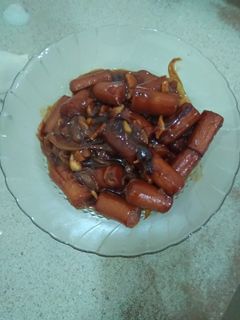 Foto resep Sosis teriyaki.