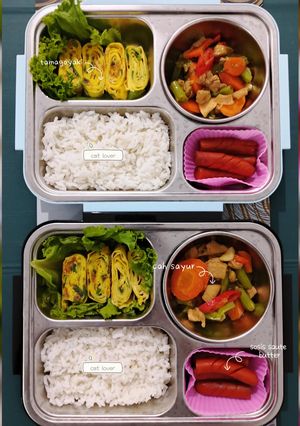 Foto resep Bekal Cah Sayur dan Tamagoyaki