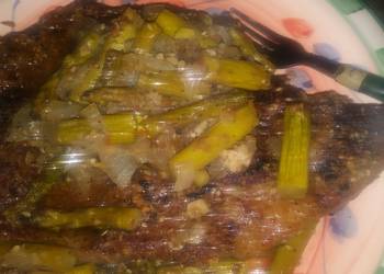 Easy Recipe Sensational Chuck Steak With Asparagus Onions  Garlic Most Delicious
