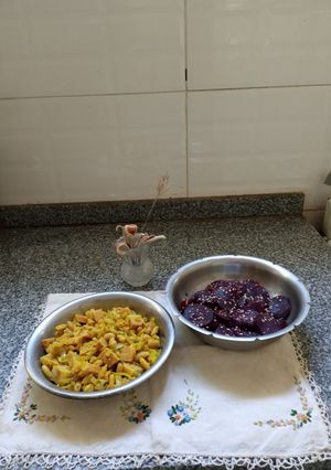 Una foto de Potaje de porotos y jamón cocido