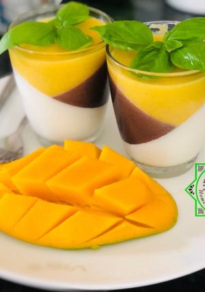 Hình của món Panna cotta 3 màu.