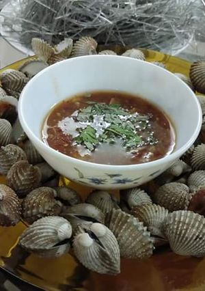 Hình của món Sò huyết sốt Thái.