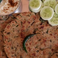 A picture of Amaranth Paneer Paratha.