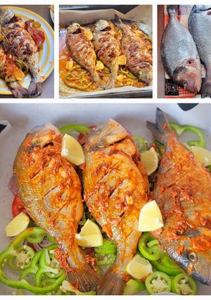 صورة لوصفة سمك دوراد مشوي في الفرن 🐟🐟🐟